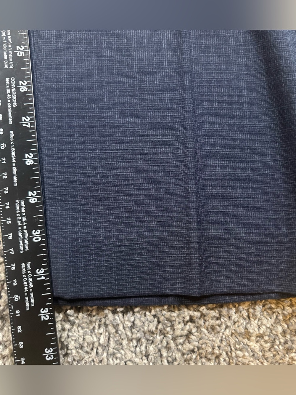 Ralph Ralph Lauren Mens 38x32 Navy Plaid Trousers Flat Front Dress Pants Slacks - Picture 8 of 9